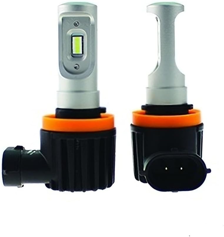 Rareelectrical Led Headlight Bulb Pair Compatible With H11/H9/H8/H16 Socket 4800 Lumens 6500K White 6-32V Aircraft Aluminum Plug And Play Upgrade New H11 Total Color Instant Aircraft-Grade Compact