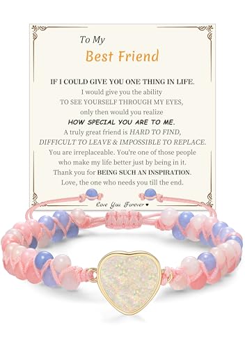 Image of Gifts for Daughter Granddaughter, To My Mom Grandma Wife Girlfriend Sister Jasper Heart Bracelets Birthday Graduation Anniversary Christmas Stocking Stuffers Valentines Mothers Day Jewelry
