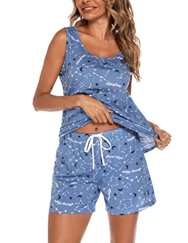 La mejor comparación de Pijama manta listamos los 10 mejores. 33 ENJOYNIGHT - Conjunto de pijama para mujer, sin mangas, con estampado y pantalones cortos, conjunto de pijama de verano, Azul Start, X-Large