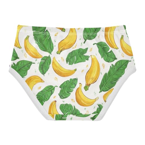 Wusikd Cartoon Bananas Leaves Girls' Underwear Cotton Girls Briefs Soft Toddler Underwear 2T2