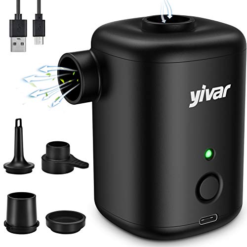 YIVAR Electric Air Pump - Portable Air Pump for Inflatable Wireless Electric Air Pumps Inflator & Deflator Mini Inflator Pump for Plastic Wrap Swimming Pool Ring Camping Air Pump for Mattress