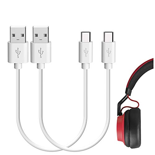 GEEKRIA Lot de 2 câbles de charge micro-USB pour casque Jabra Move Style, Elite 65t, Elite Sport Charger, USB vers Micro-USB (30 cm)