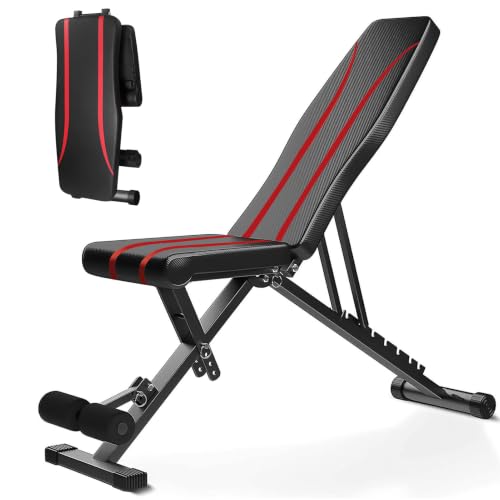 Klappbare Hantelbank Multifunktion Training Fitness Bank Bauchtrainer Schrägbank mit 8-Fach Verstellbarer Rückenlehne,6 in 1 Fitnessbank für zu Hause oder im Fitnessstudio, 200kg Gewichtskapazität