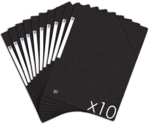 Oxford Topfile+ Lot de 10 Chemises Cartonnées 3 Rabats Format A4 ...