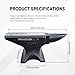 Anvil, 132 Lbs Single Horn Anvil for Blacksmithing, High Hardness Cast Steel Blacksmith Forge Tool with Large Countertop and Stable Base, Surface Quenched Heavy Duty Metalsmith Tool, Black