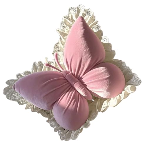 ロマンス蝶アクセント枕ポリエステル PP 綿充填ソファ装飾ちょう結び刺繍クッションカバー