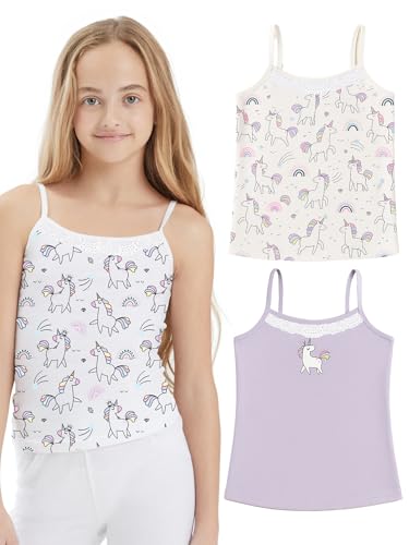 Image of BODYCARE Kids Girl's Vest Pack of 2 Super Combed Cotton Spandex Slip Soft & Comfortable Skin Friendly Innerwear Camisole