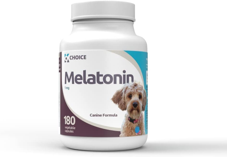 K9 Choice Melatonin for Small Dogs, 1mg - 180 Capsules - Canine Sleep Aid