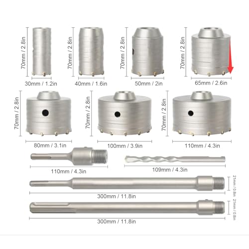 Kit de Brocas Cortadoras para Concreto 7 Piezas miniatura 7
