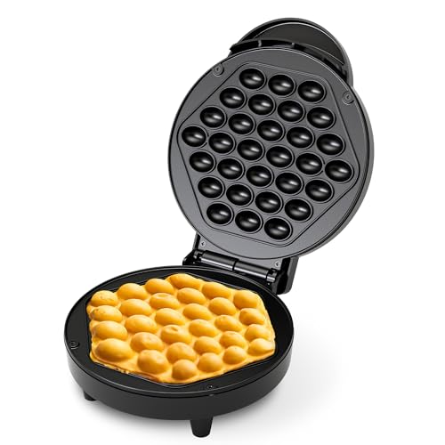 Bubble Waffle Maker, 1000W 7' Non-Stick Griddle, Hong Kong Egg Waffle Maker,...