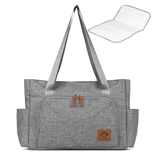 Micu Micu Bolso Carro Bebé, Bolso Maternidad Hospital con Cambiador Bebé Portátil, Bolso Organizador de Gran Capacidad, Tejido Impermeable, 50x14x30cm (Gris)