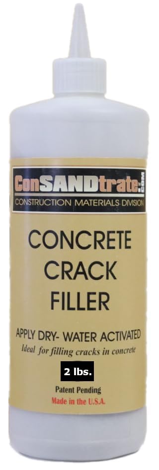 ConSandtrate Concrete Crack Filler - Tan - 2 LB (Single Bottle) for Filling in Concrete Cracks on...