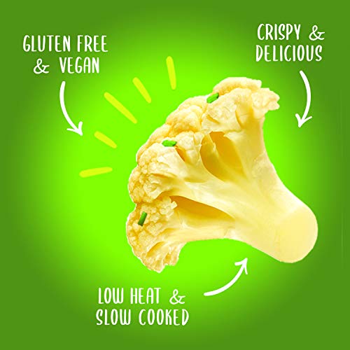 Keto Chips Low Carb Cauliflower Bites - 5g net carbs Cauliflower Chips Healthy Snacks for Kids and Adults (Garlic & Herbs) Low Sugar Gluten free Vegan Paleo Atkins Food Low Carb Snacks (4 Packs)