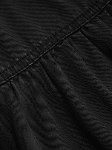 Image of CIDER Women's Long Jean Denim Tiered Button Down High Waisted Maxi Skirts