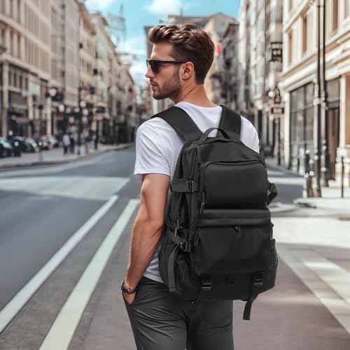 Laptop Backpack for Men Women, 28L Casual Daypack Backpack, Travel Business Work Bag, TSA Approved Water-Resistant, Black2