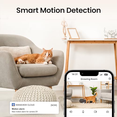 Indoor 2K 360° WiFi Security Camera for Home with App, 2-Way Audio, Night Vision - Alexa & Google Home Compatible