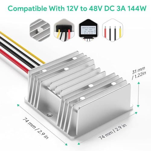 Inyector GigE PoE de 150 W con adaptador de cable Dishy a RJ45 y convertidor DC de 12 V a 48 V con protección contra picos de voltaje y ESD miniatura 2