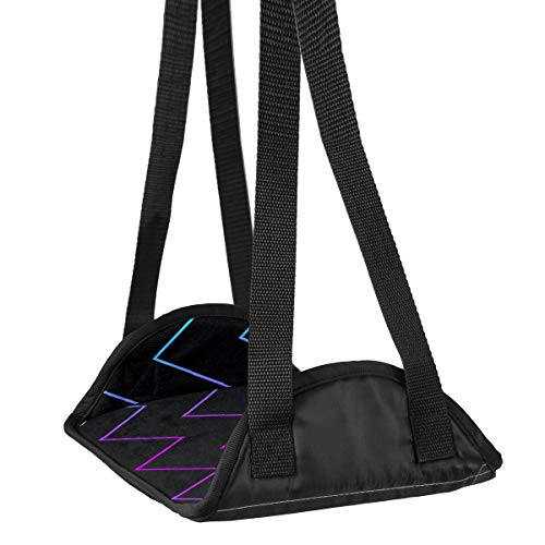 Preisvergleich Produktbild Flugzeug-Fuß-Hängematte, Schreibtisch-Fuß-Hängematte, Reise-Fußstütze, Heimzubehör, Beinstütze, buntes dreieckiges Wellenmuster, 01 Reise-Fußstütze