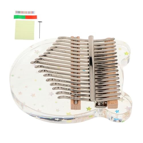 Milisten Starry Bear Shape Kalimba Thumb Piano 17-key Acrylic Instrument Perfect for Beginners Case and Sheet Music