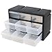 Obstnny 9 Drawer Plastic Parts Storage Hardware and Craft Cabinet, Drawer Parts Organizer, Black