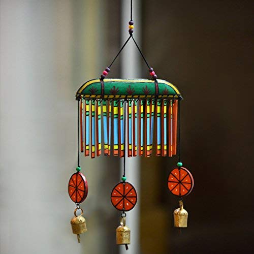 Carillon éolien en bois multicolore pour égayer le balcon ou salon