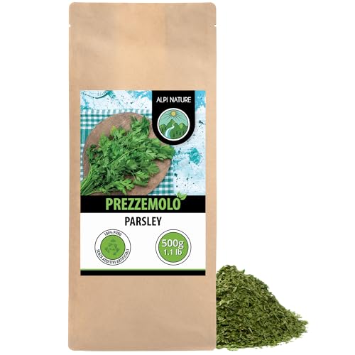 Alpi Nature Prezzemolo Essiccato 500g, Foglie Essiccate e Tritate, Spezia di Prezzemolo per la Cucina