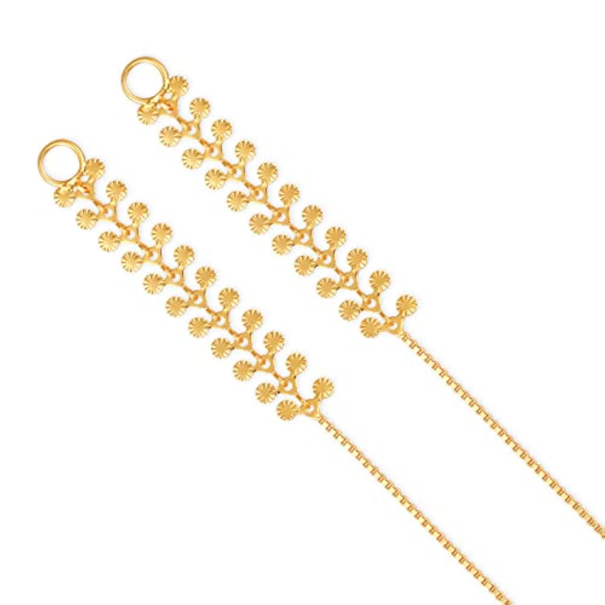 Women's 1gram Gold Plated Kanchain Ear Cuff Combo, Alloy