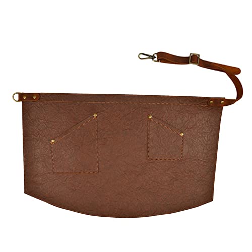 Tablier de cuisine en cuir synthétique premium avec sangle ajustable et finitions soignées