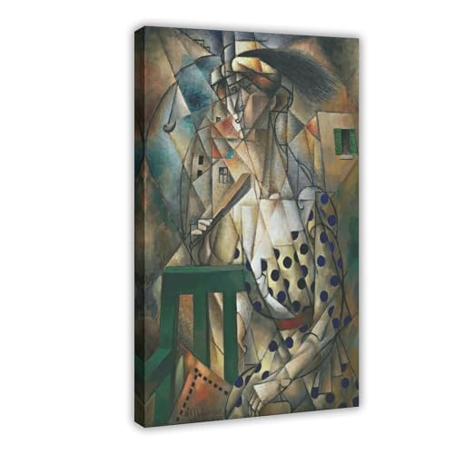 Toile tendue Femme avec un éventail Jean Metzinger 40x61 cm