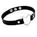 Produktbild Pinhan Vintage Harajuku Punk PU Herz Liebe Halskette Anhänger Choker Party Modeschmuck Zubehör Geschenk für Mädchen Frauen Dame, schwarz