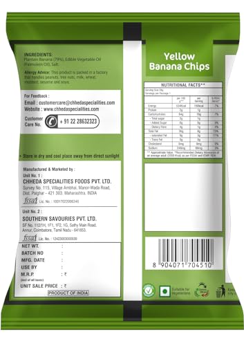 Image of Chheda's - Yellow Banana Chips - Banana Wafers - 27 Gm Pack of 1