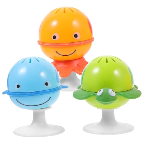 Toddmomy 3 piezas Sonajeros con Ventosa para Bebés Serie Océano Juguetes y Divertidos para Estimular Sentidos Visuales y Auditivos Alimentación Color Aleatorio Color Aleatorio