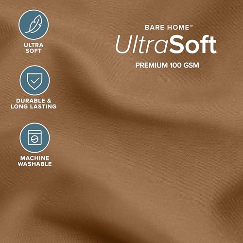 Image of Bare Home Comforter Set - Queen Size - Ultra-Soft - Goose Down Alternative - Premium 1800 Series - All Season Warmth (Queen, Caramel)