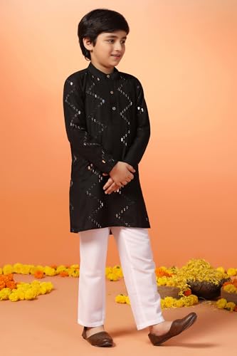 Image of Fashion Dream Boys Cotton Blend Geometric Kurta Payjama Set| Ethnic Set