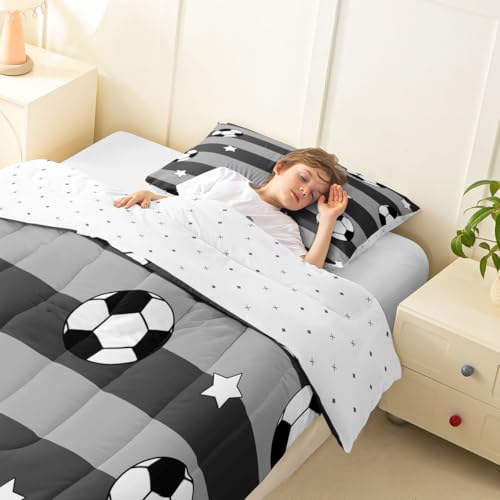 Image of Feelyou Soccer Comforter Set Twin Size Boys Girls Teens