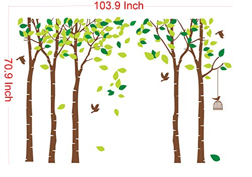 Giant Jungle Tree Wall Decal Removable Vinyl Sticker Mural Art Baby Girl Nursery Decor Baby Room Decor Kids Room Decor (103.9X70.9) (Brown) #TOP5