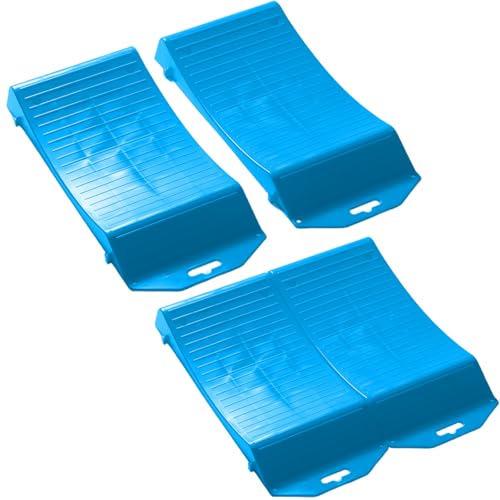 Tire Saver Ramps - Heavy-Duty Vehicle Storage Ramp Set of 4 Pack Anti-Slip Design RV Camper Trailer for Powerful Load Bearing Capacity Tire Wheel Ramps with Large Size (Tire Save Plus Blue)