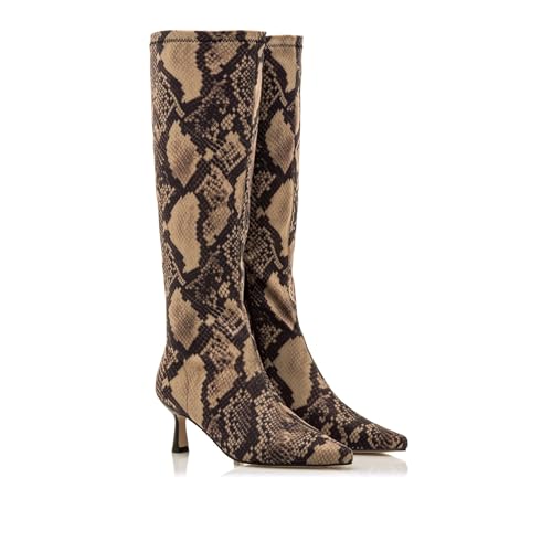 Mtng Para Mujer. 59670 Botas Ninette Beige (39), 3 A 5Cm, Cremallera, Casual, Animal Print - 5