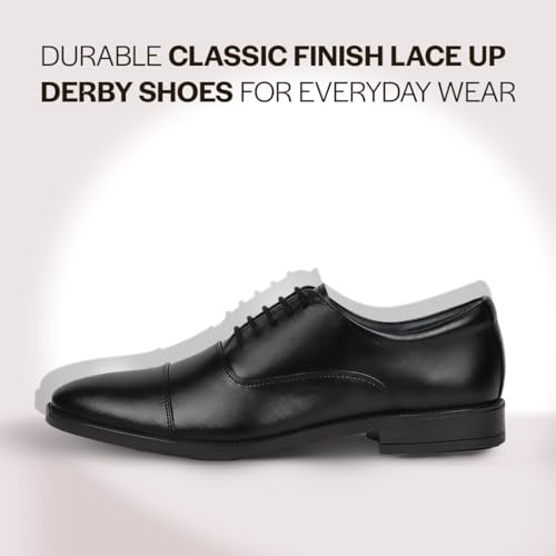 Image of FAUSTO Men's Formal Office Meetings Work Lace-Up Derby Shoes