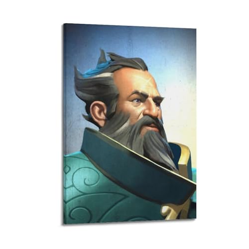 ASDASDHBW Poster de jeu vidéo DotA2 Kunkka - Impression sur toile - Décoration murale moderne pour chambre à coucher - 30 x 45 cm