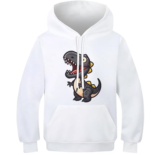 Sweat à capuche dinosaure enfant 10-12 ans - Pull manches longues unisexe avec poche