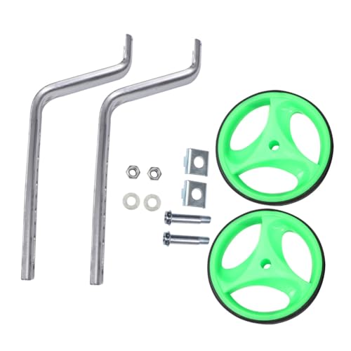 Set de ruedas de entrenamiento para bicicleta Mipcase con ruedas auxiliares de equilibrio y soporte de 12-20 pulgadas, color verde, estabilizador para ciclismo para niños y aprendizaje de bicicleta
