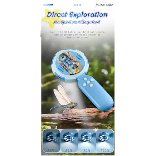 Microscopio digital para niños con iluminación LED regulable para explorar 5