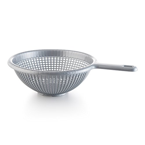 Ybm Home 8.5 Inch Deep Plastic Strainer Colander With Long Handle – Made Of Food Safe Bpa-Free Plastic - Durable And Dishwasher Safe - Use For Pasta, Noodles, Spaghetti, Vegetables And More (1, Gray) #TOP9