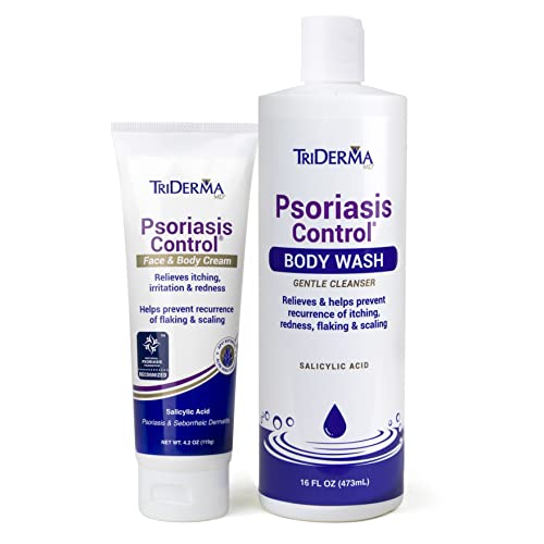 Triderma Psoriasis Control Cream 4.2 Oz And Psoriasis Control Body Wash 16 Oz Bundle - Medicated Skin Relief For Psoriasis Symptoms, Relieves Dry, Itchy, Red, Flaky Scaly Skin #TOP13