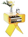 table d appoint laque jaune Pas besoin de monter : il peut être utilisé directement sans aucune complication, et les coins sans joints sont plus faciles à nettoyer