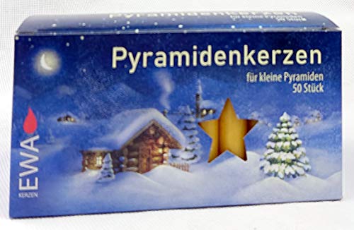 Pyramidenkerzen natur 50 Stück, Kerzen für Pyramiden, Kerzenhalter...
