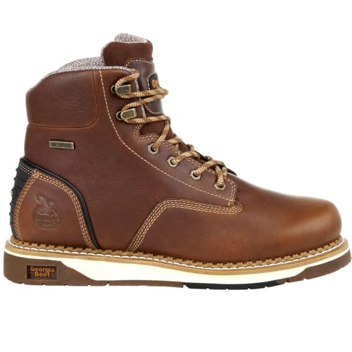 Georgia Boot AMP LT Wedge Waterproof Work Boot, Brown, Size 9(M)