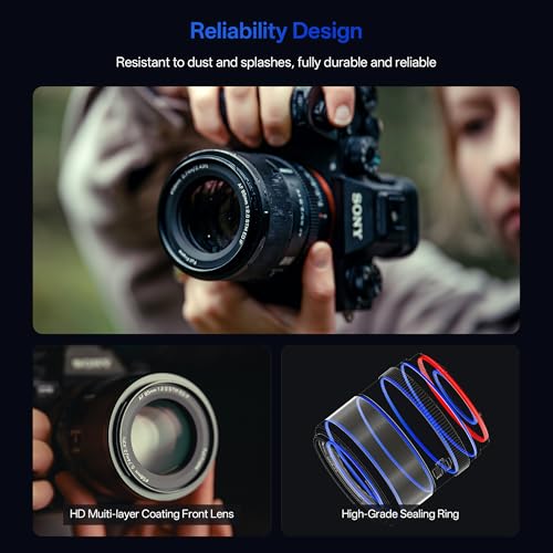 Image of VILTROX AF 85mm F2.0 EVO FE Full Frame Lens for Sony E Mount, 85mm f /2.0 Auto Focus Portrait Prime Lens Compatible with Sony a7RIV a9 a7RII a7RIII a7III a7C FX3 ZVE1 A1 a6600 a6700 a6400 ZV-E10