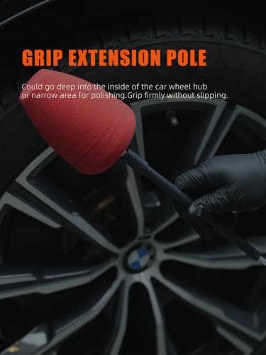 Image of SPTA Metal Polishing Tool, Auto Cylindrical Metal Polish Buffing Polishing Ball, Drill Buffing Sponge Pads Buffing Wheel for Drill Foam, Sponge Buffing for Automotive Car Wheel Hub Care